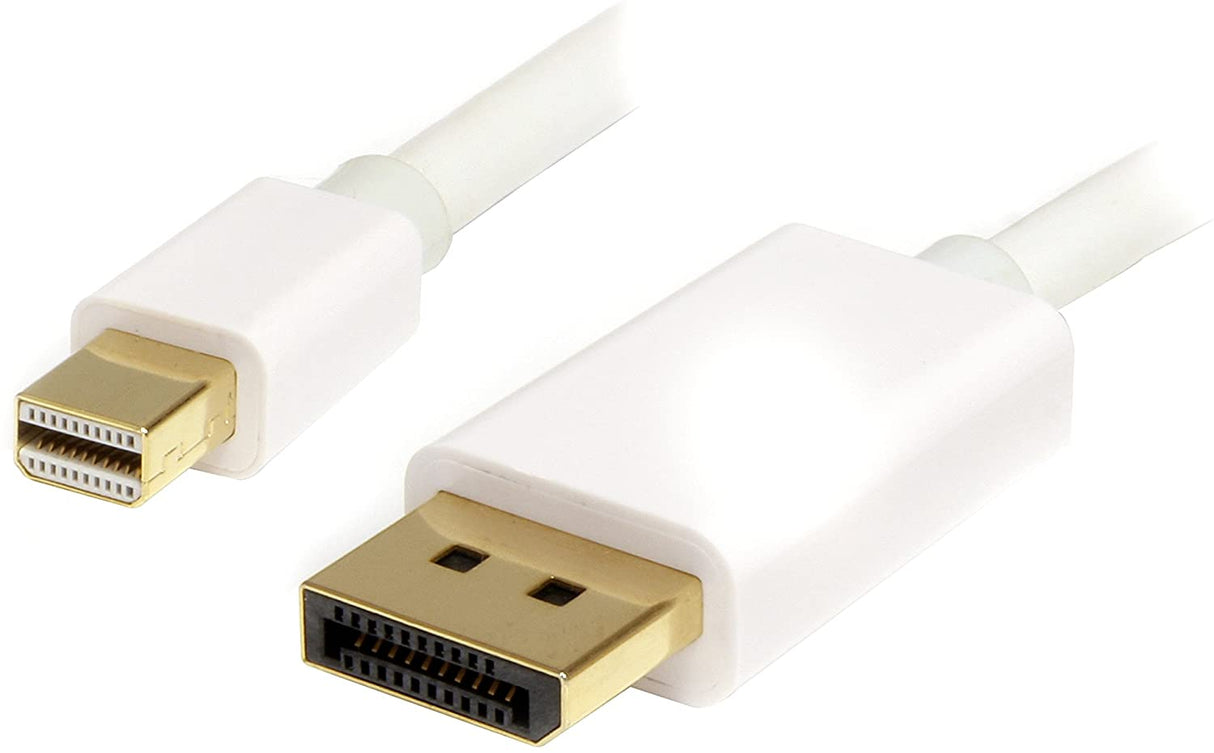 StarTech.com 3m 10 ft White Mini DisplayPort to DisplayPort 1.2 Adapter Cable M/M - DisplayPort 4k with HBR2 Support - Mini DP to DP Cable (MDP2DPMM3MW) 10 ft / 3 m White