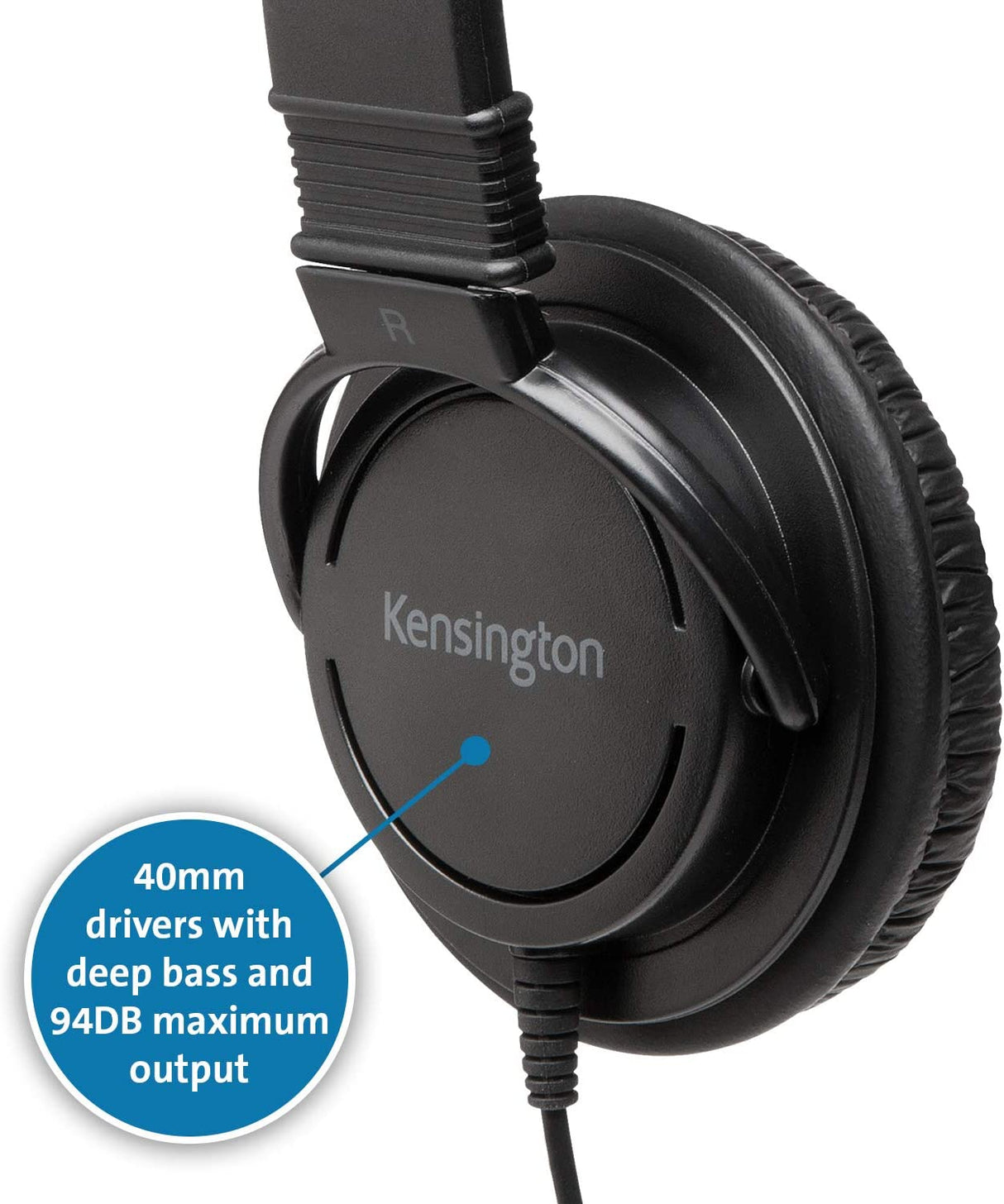 Kensington Hi-Fi Headphones with Microphone (K97603WW), Black, Universal