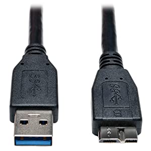 Tripp Lite 6-Feet USB 3.0 SuperSpeed Device Cable A to Micro-B M/M, Black (U326-006-BK)