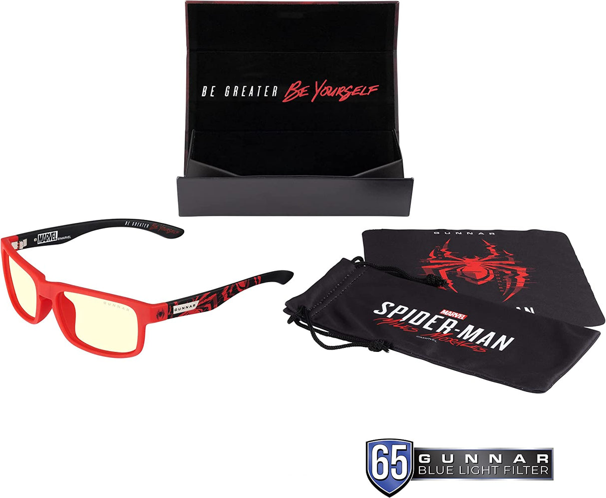 Gunnar optiks GUNNAR - Gaming Glasses - Blocks 65% Blue Light - Enigma Spider-man Amber Lens