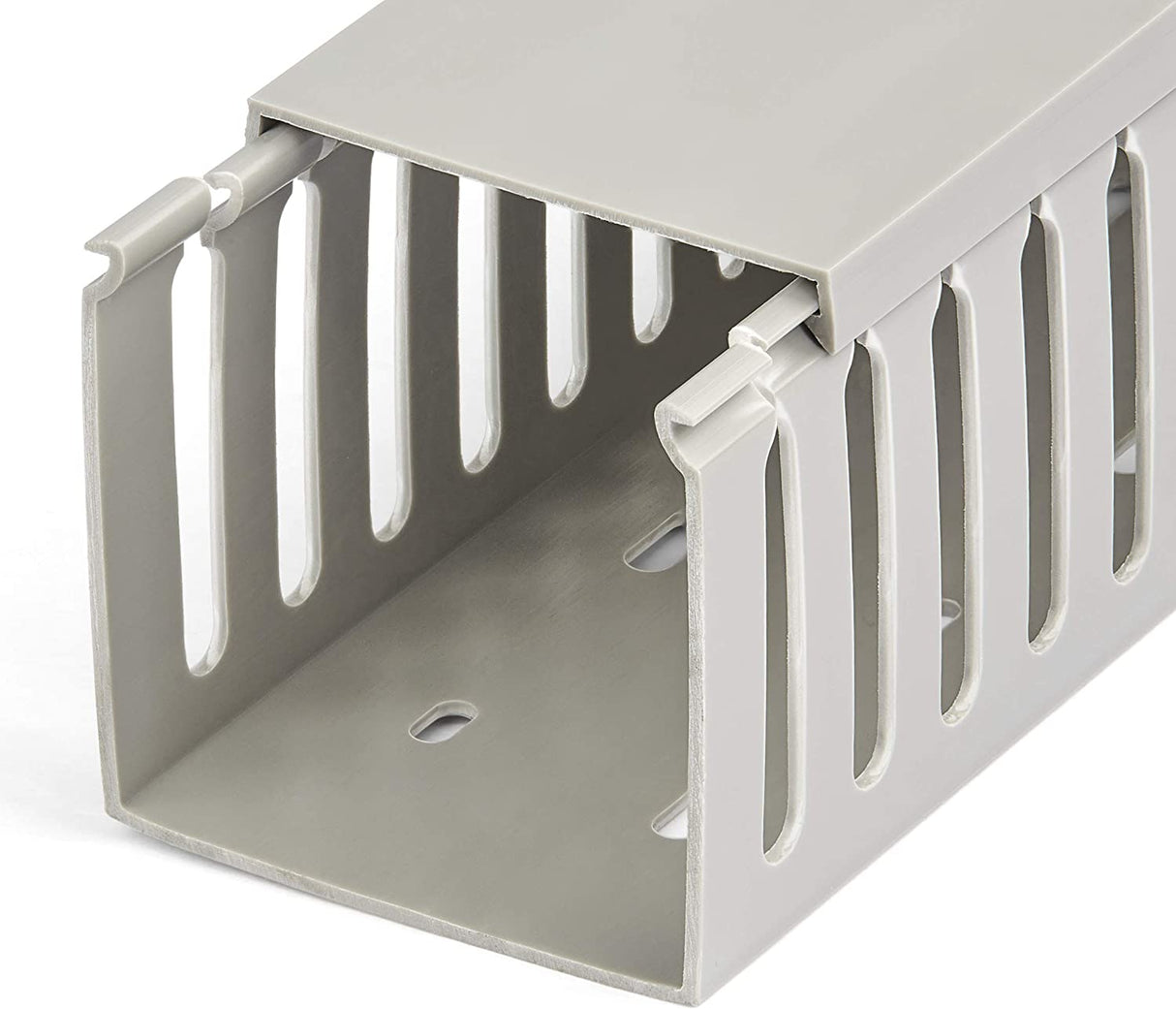 StarTech.com Open Slot Cable Management Raceway with Cover, 3"(75mm) W x 3"(75mm) H - 6.5ft(2m) Length - 1/4"(8mm) Slots, PVC Network Cable Hider/Wall Wire Duct, Max 200 Cables, UL Listed (CBMWD7575) 3"x79.2"x3"