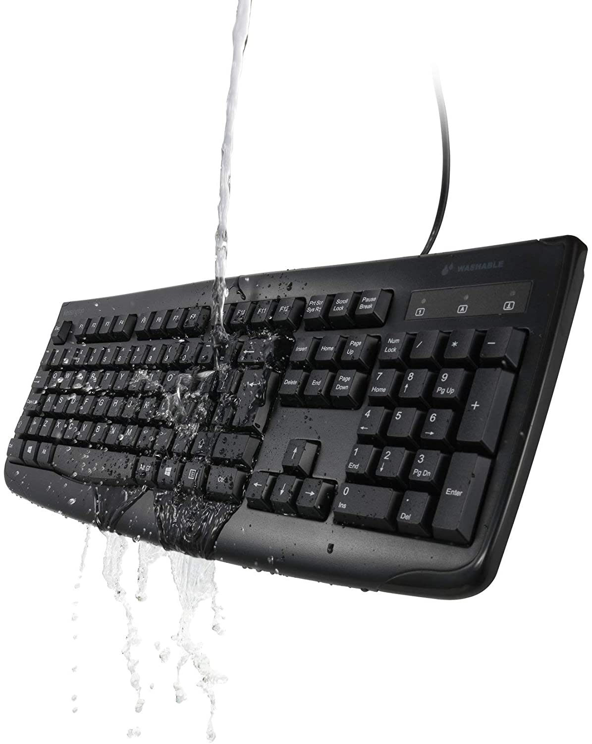 Kensington K74200CA Pro Fit USB Washable Keyboard, Black