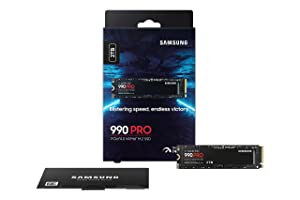 SAMSUNG 990 PRO SSD 2TB PCIe 4.0 M.2 Internal Solid State Drive, Fastest Speed for Gaming, Heat Control, Direct Storage and Memory Expansion for Video Editing, Heavy Graphics, MZ-V9P2T0B/AM