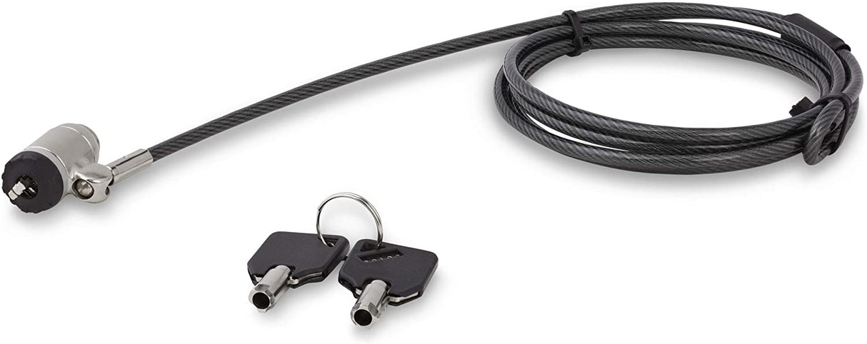 StarTech.com 6ft (2m) Laptop Cable Lock with Keys - Keyed Security Cable Lock for Compatible K-Slot Laptops, Desktops, Computers & Other Devices - Anti-Theft Vinyl Coated Steel Cable Lock (LTLOCKKEY)