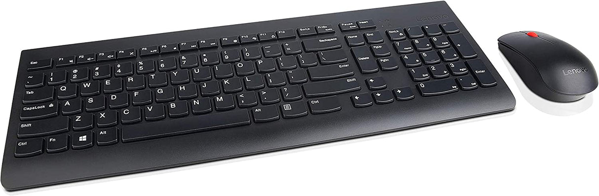 Lenovo 510 Wireless Keyboard & Mouse Combo, 2.4 GHz Nano USB Receiver, Full Size, Island Key Design, Left or Right Hand, 1200 DPI Optical Mouse, GX30N81775, Black