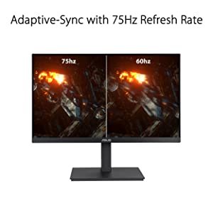 ASUS 23.8” 1080P Monitor (VA24EQSB) - Full HD, IPS, 75Hz, Built-in Speakers, Eye Care, Low Blue Light, Flicker Free, VESA Mountable, Height Adjustment, Frameless, DisplayPort, HDMI, VGA, USB Hub