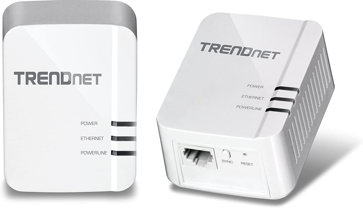 TRENDnet Powerline 1300 AV2 Adapter Kit, Includes 2 x TPL-422E Powerline Ethernet Adapters, IEEE 1905.1 & IEEE 1901, Gigabit Port, Range Up To 300m (984 ft), Simple Installation, White, TPL-422E2K AV2 1300 Starter Kit