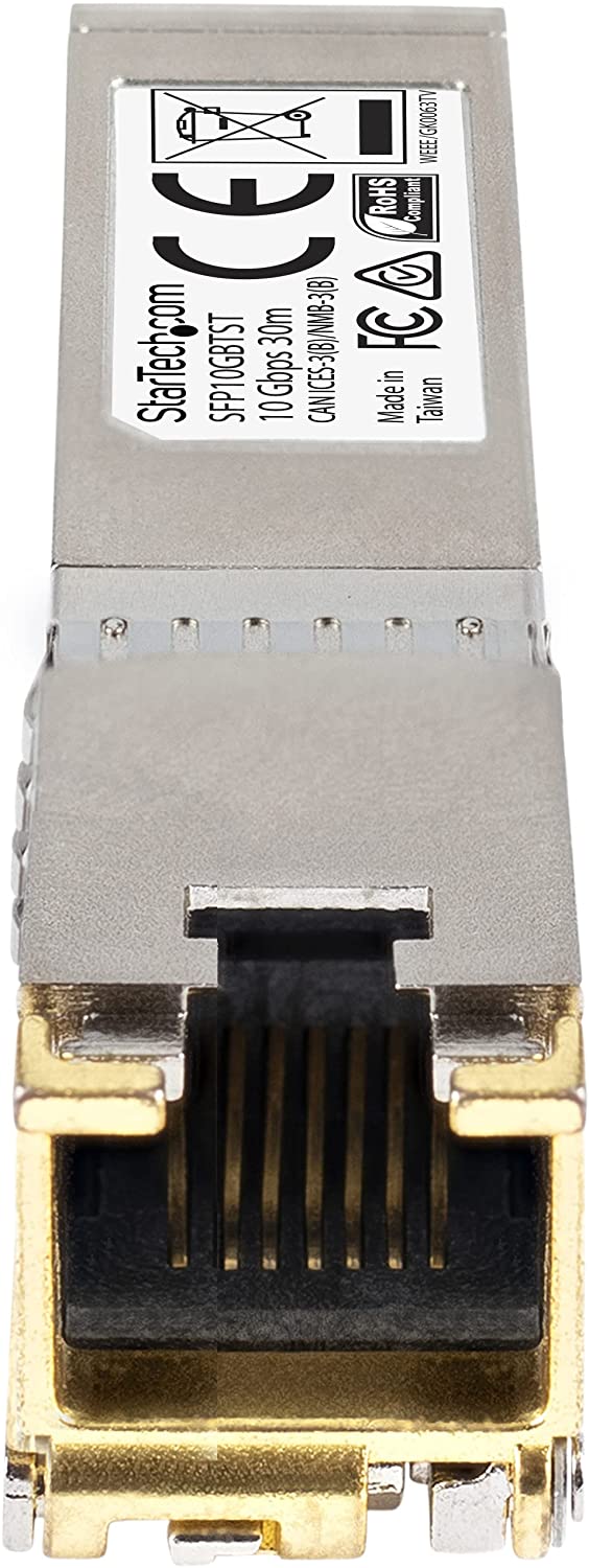 StarTech.com Cisco SFP-10GB-TC Compatible SFP+ Module - 10GBASE-T - SFP to RJ45 Cat6/Cat5e - 10GE Gigabit Ethernet SFP+ - RJ-45 30m - Cisco Firepower, ASR1000, ASR9000 (SFP10GBTCST)
