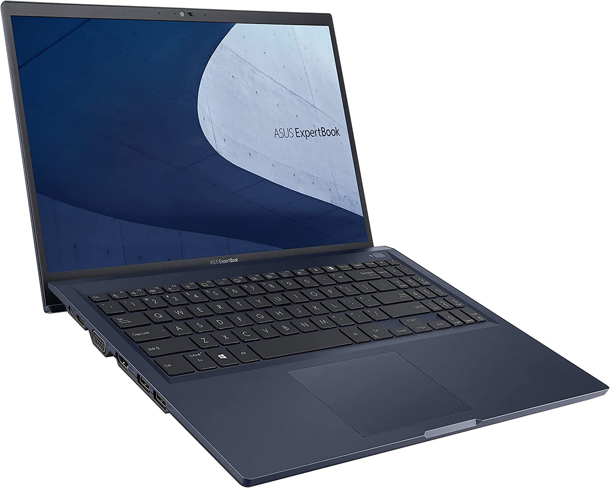 ASUS B1500CEAE-Q73P-CB ExpertBook B1 Business Laptop, 15.6” FHD, Intel Core i7-1165G7, 12GB RAM, 512GB SSD, Military Grade Durable, Webcam Privacy Shield, Win 10 Pro, Star Black, Bilingual KB Bilingual i7-1165G7