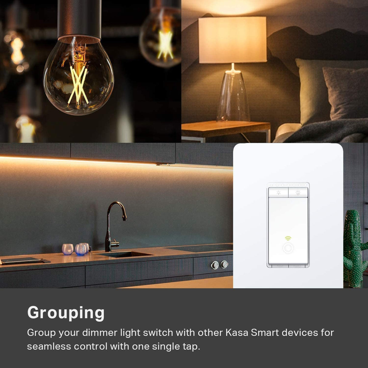 Kasa Smart Dimmer Switch HS220P3, Single Pole, Needs Neutral Wire, 2.4GHz Wi-Fi Light Switch Works with Alexa and Google Home, UL Certified,, No Hub Required, 3-Pack Dimmer 3-Pack