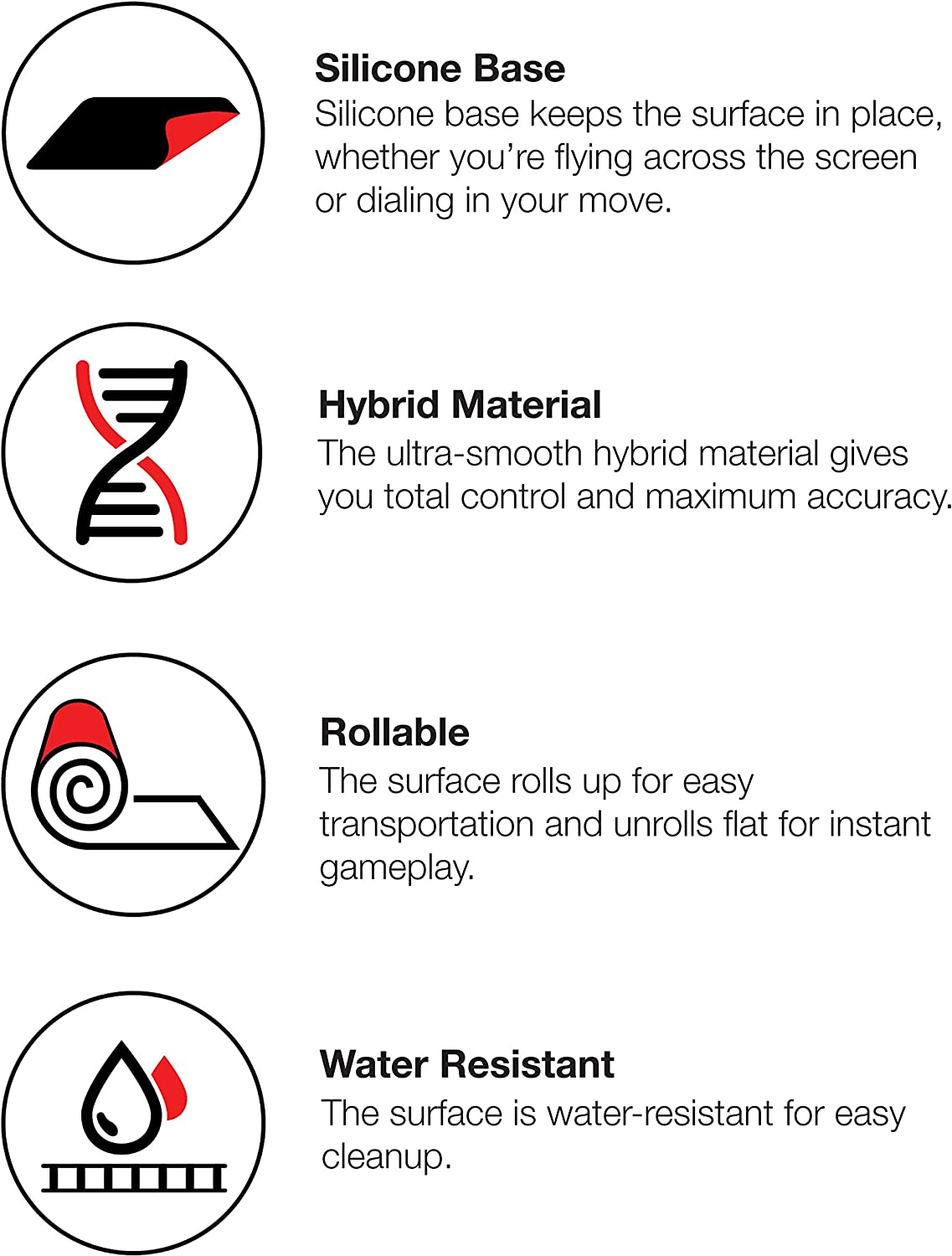 Mad Catz The Authentic G.L.I.D.E. 19 High Performance Gaming Mouse Pad Water Resistant Gaming Surface With Heat Bonded Edges And Non-Slip Silicone Base 12.4 x 15.4 in, Black Medium (0.1" x 15.4" x 12.4")