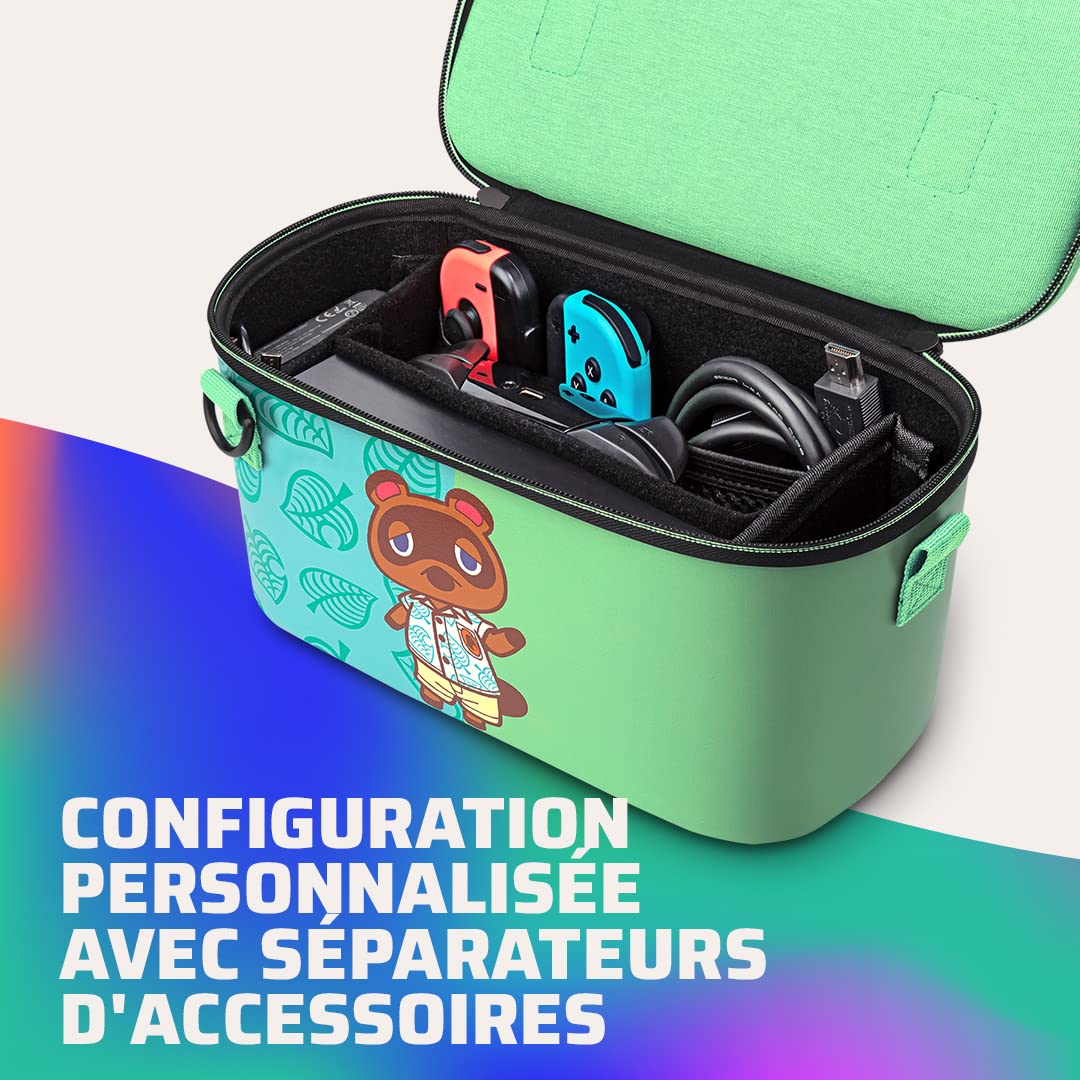 PDP Gaming Officially Licensed Switch Pull-N-Go Travel Case - Animal Crossing - Semi-Hardshell Protection - Protective PU Leather - Holds 14 Games - Works with Switch OLED & Lite - Perfect for Kids Animal Crossing Tom Nook