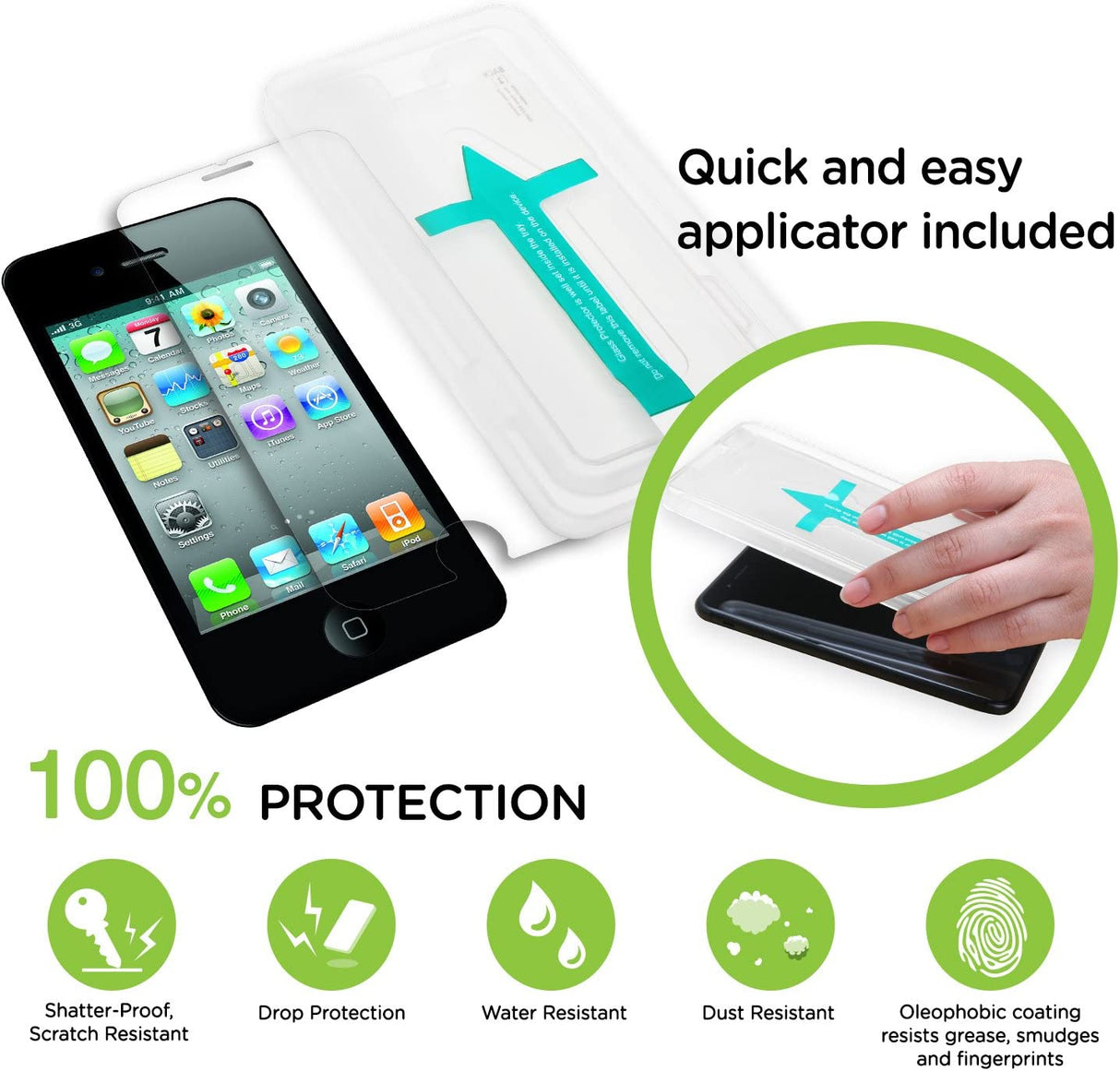 IOGEAR iPhone 7 Shatterproof Instant Align Screen Protector- 2 Pack