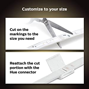 Philips Hue Lightstrip Plus (1m/3ft Extension Without Plug), Works with Amazon Alexa, Apple Homekit and Google Assistant, Bluetooth Compatible, Single Color Effect 3ft Single Color Lightstrip Only