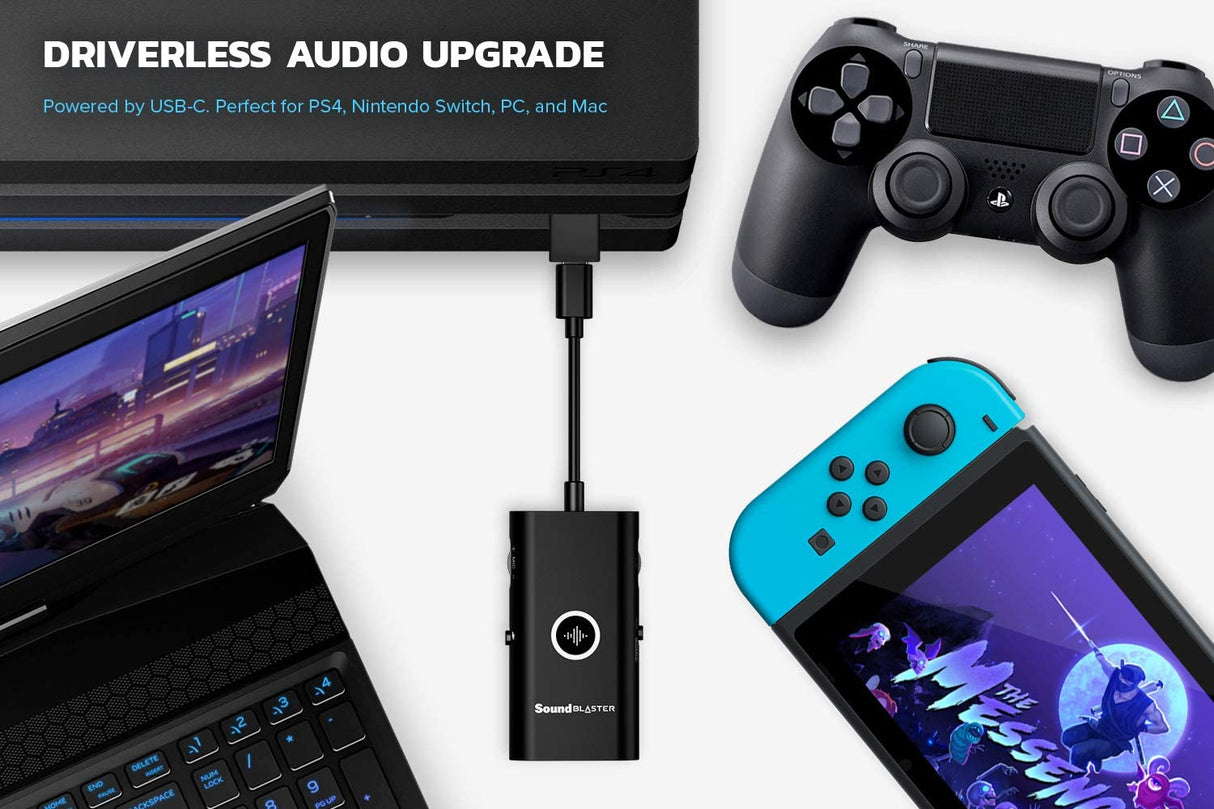 Creative Sound Blaster G3 USB-C External Gaming USB DAC and Amp for PS4, Nintendo Switch, Ft. GameVoice Mix (Audio Balance for Game/Chat), Mic/Vol Control and Mobile App Control, Plug-and-Play 100 dB DNR at 24-bit / 96 kHz