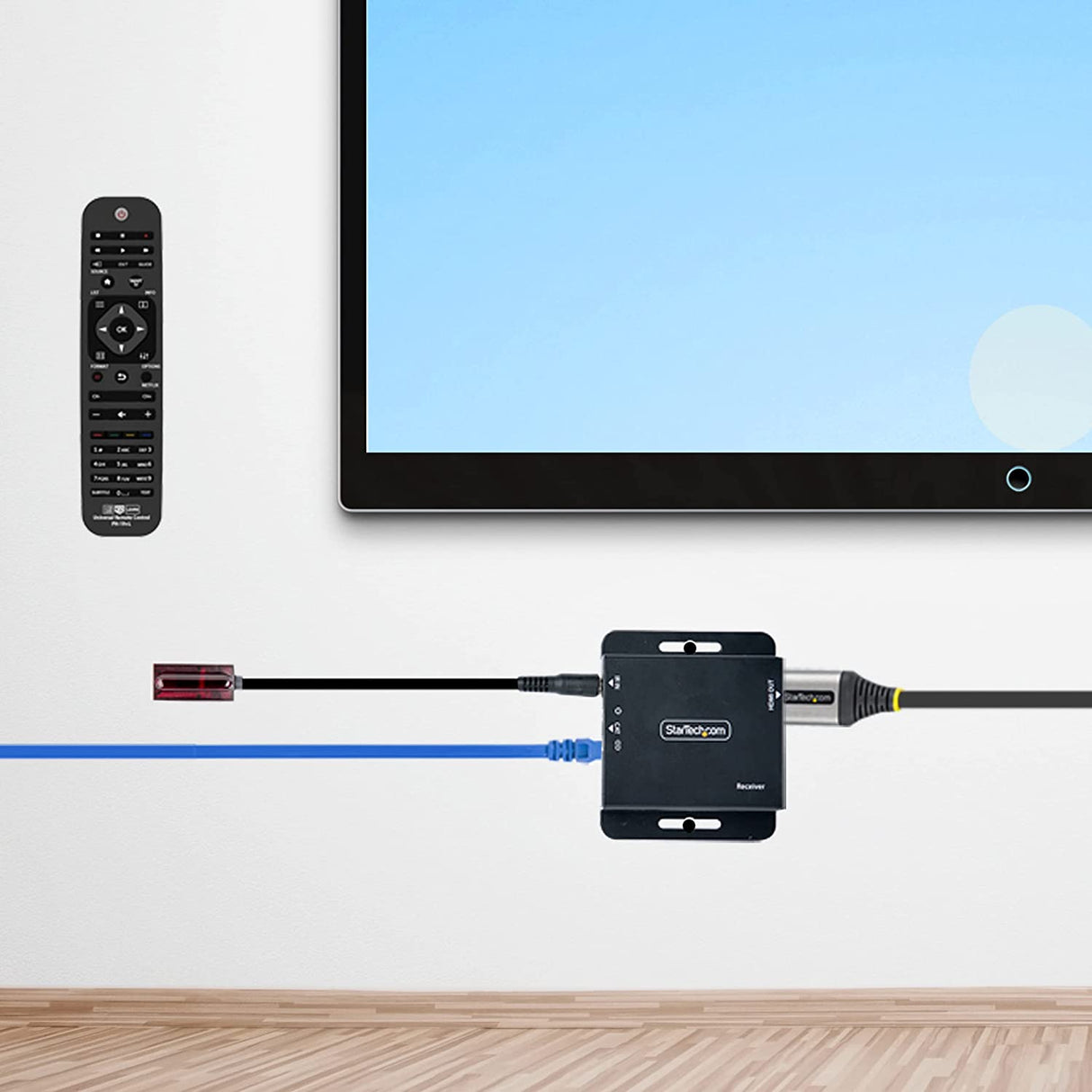 StarTech.com HDMI Extender Over CAT6/CAT5, 4K30Hz/130ft or 1080p/230ft Video Extender, HDMI Over Ethernet Extender, PoC HDMI Transmitter and Receiver Kit, IR Ext. - Local Video (EXTEND-HDMI-4K40C6P1)