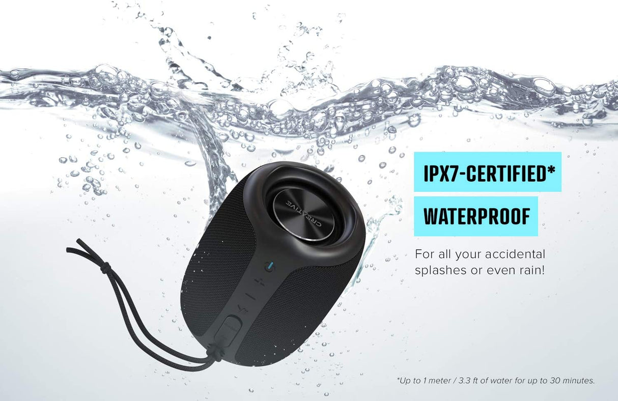 Creative Muvo Play Portable Bluetooth 5.0 Speaker, IPX7 Waterproof for Outdoors, Up to 10 Hours of Battery Life, with Siri and Google Assistant (Blue)