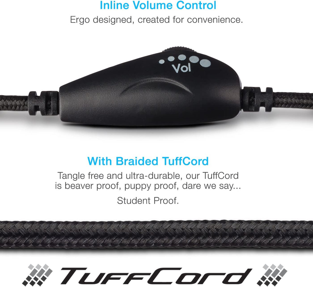 Cyber Acoustics 3.5mm Stereo Headset (AC-5002) with Headphones and Noise Canceling Microphone for PCs, Tablets, and Cell Phones in The Classroom or Home Unit