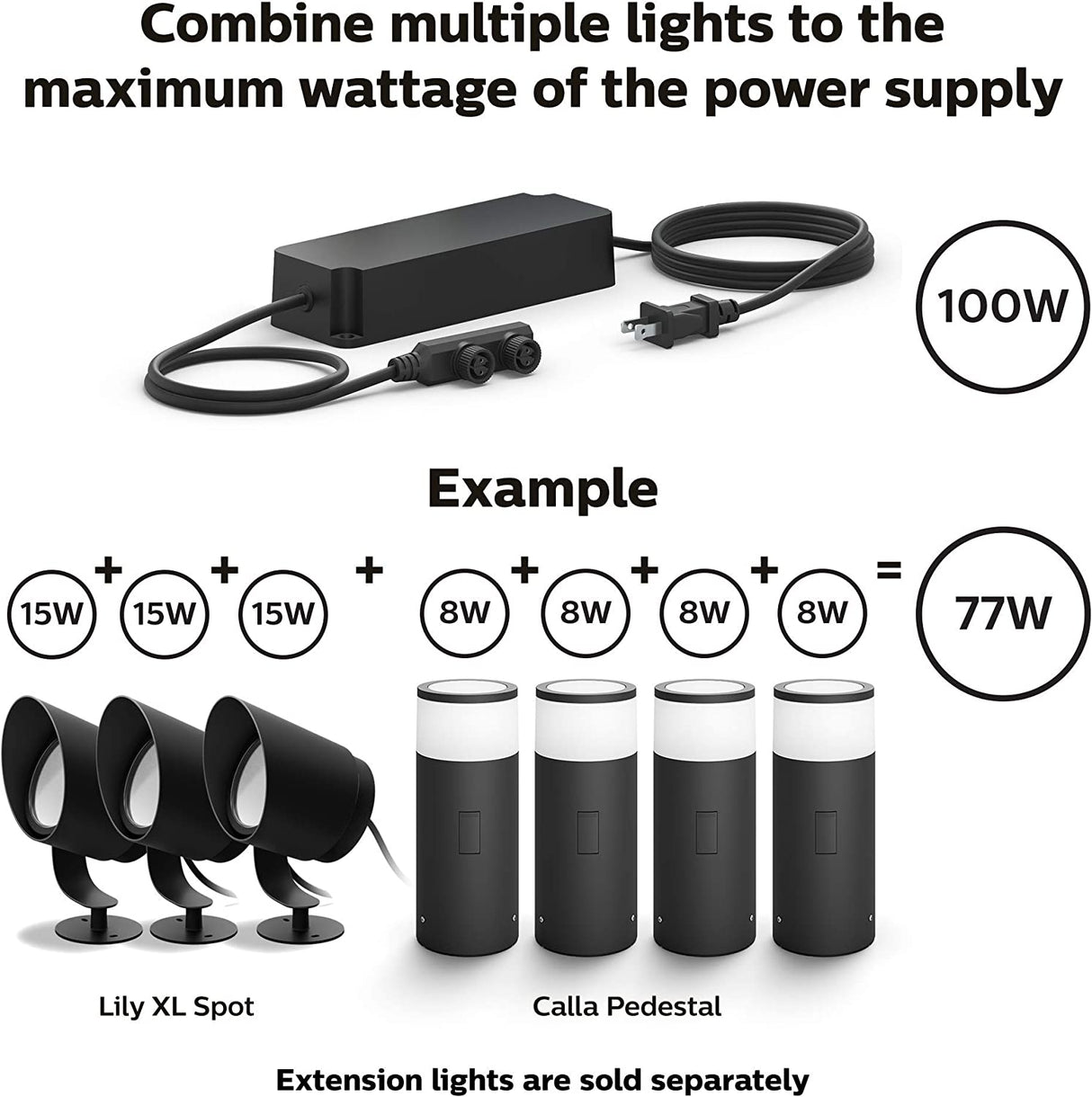 Philips Hue 1748930VN 8ft Cable Connector & T-Connector , Black