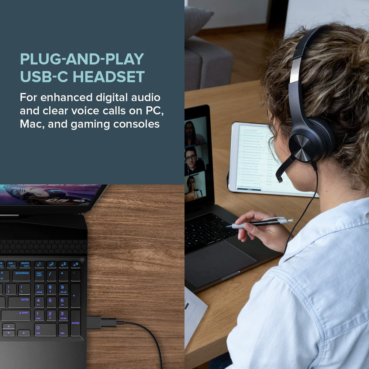 Creative Chat USB On-Ear Headset with Swivel-to-Mute Noise-Cancelling Boom Mic, Mic-Monitoring, SmartComms Kit, Playback and Calls Control for PC, Mac, Consoles USB-C Headset