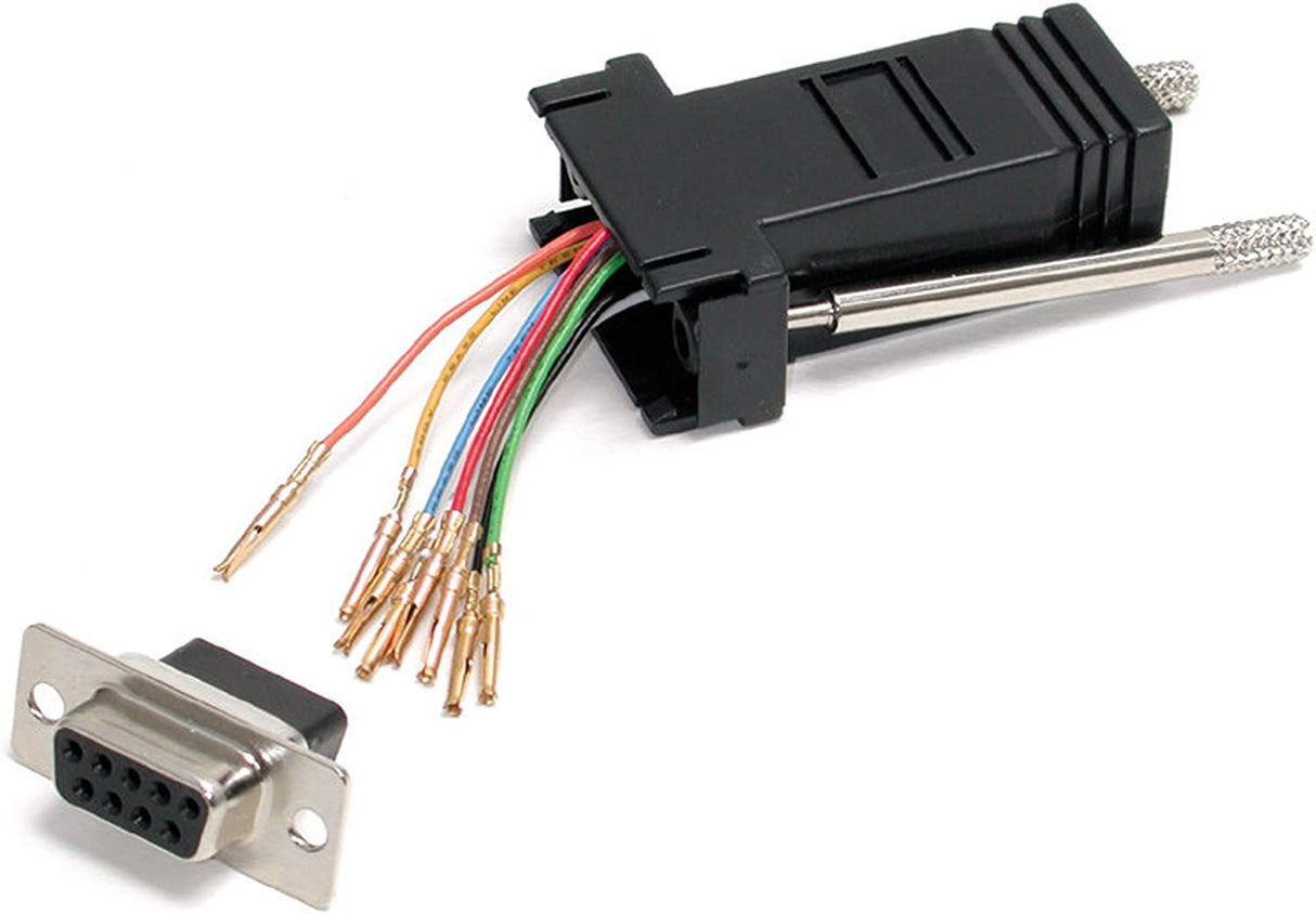 StarTech.com DB9 to RJ45 Modular Adapter - F/F - Serial adapter - DB-9 (F) to RJ-45 (F) - GC98FF, Black
