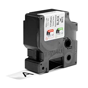 DYMO 1-Inch Permanent Polyester Label, Black Tape on White Tape (1734523), DYMO Authentic 1" (24MM)
