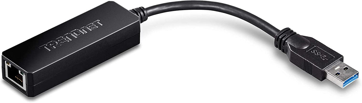 TRENDnet USB 3.0 to Gigabit Ethernet Adapter, Full Duplex 2Gbps Ethernet Speeds, Up to 1Gbps, USB to Gigabit Ethernet Adapter, USB-A, Windows & Mac Compatible, USB Powered, Black, TU3-ETG