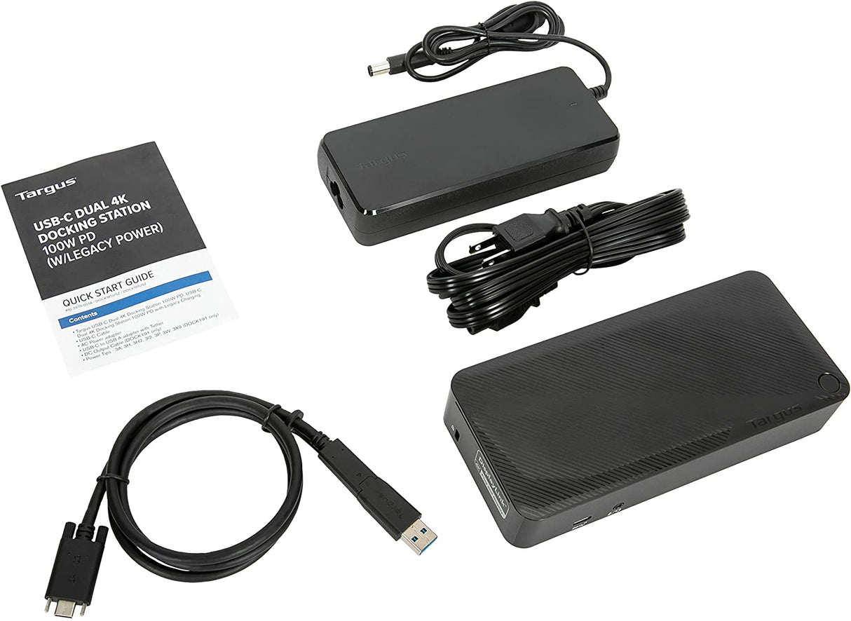 Targus USB-C Universal DV4K Docking Station with 100W Power Delivery Quad Monitor 4K, 10 Gbps, 100 Watt