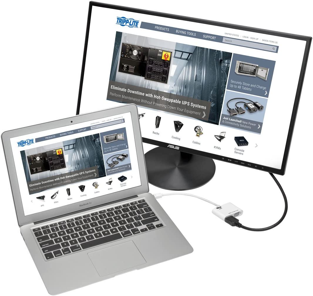 Tripp Lite Mini DisplayPort 1.2 to VGA/HDMI Adapter Converter, Active, 1920 X 1200, 1080P, Black, Mdp Adapter (P137-06N-HV-V2W), 0.1 VGA/HDMI (MDP 1.2)