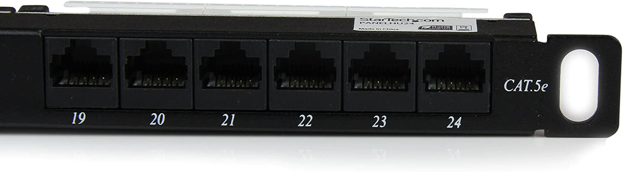 Lethal threat StarTech.com 24 Port 0.5U Cat5e Patch Panel - RJ45 Ethernet Rack Mount Cat 5e 110 Patch Panel - Rackmount Network Patch Panel (PANELHU24) 24 Port - 0.5U Cat5e