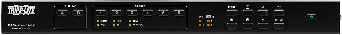 Tripp Lite 9x2 Multi-Format Presentation Matrix Switch w Audio Extractor 4K (B300-9X2-4K)