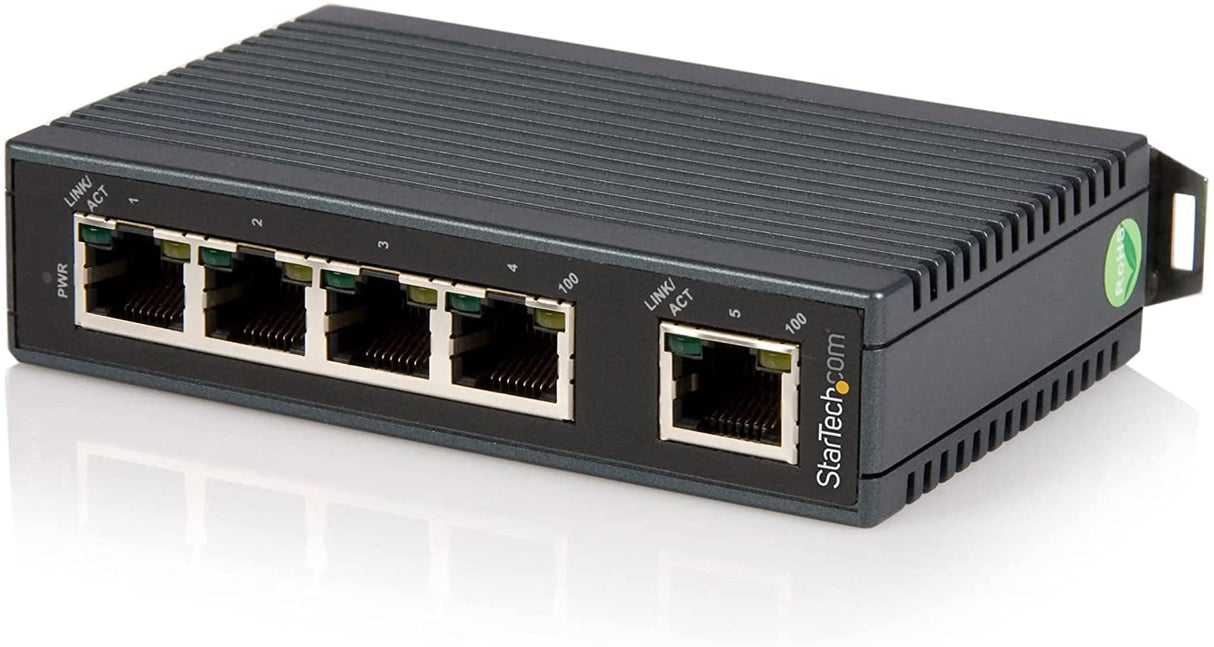 StarTech.com 5-Port Ethernet Switch - 10/100Mbps Industrial Networking Solution - IP30-rated Energy Efficient Internet Switch (IES5102)