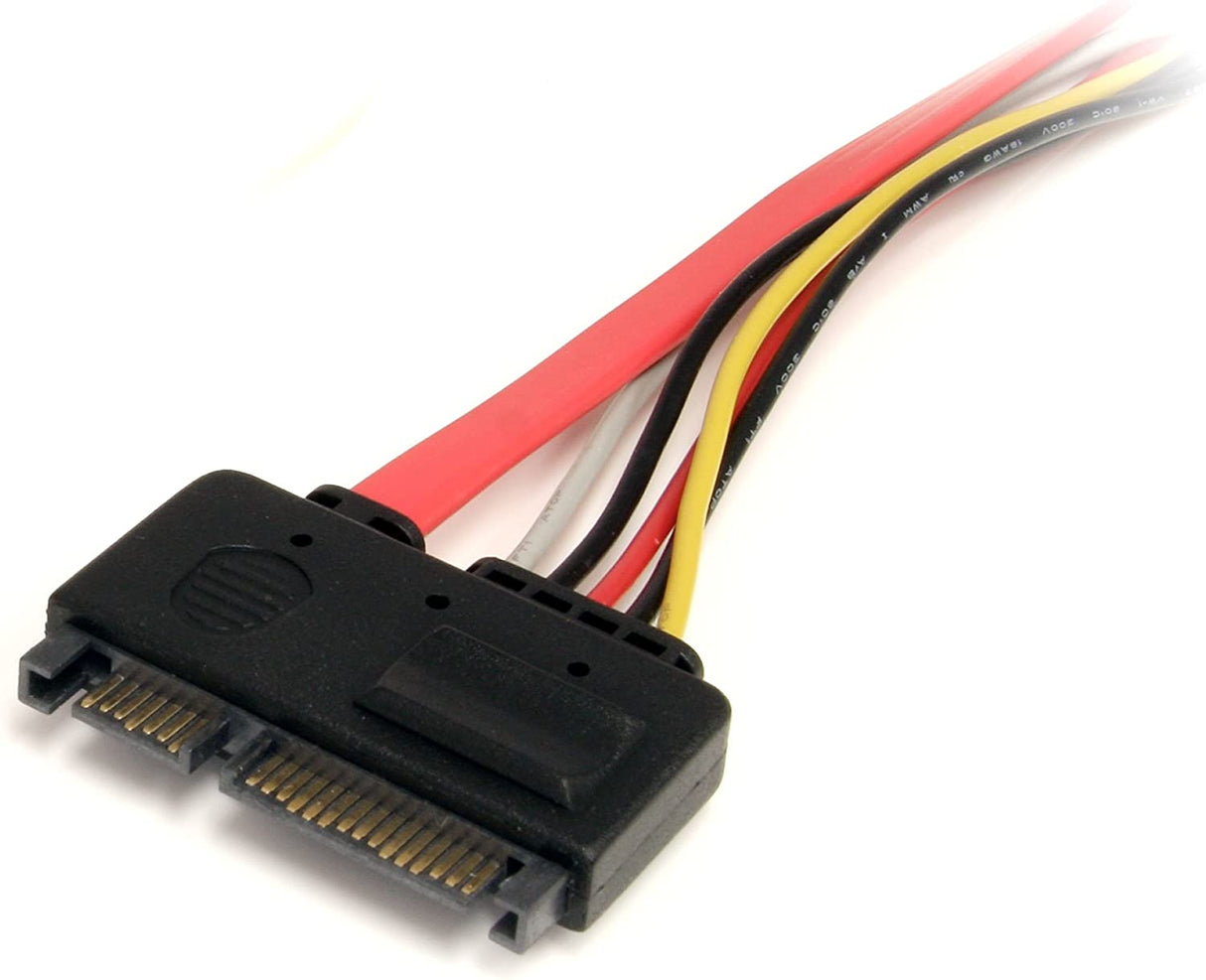 StarTech.com 12in 22 Pin SATA Power and Data Extension Cable - 1ft SATA Data Power Extension - 12 inch SATA Extension (SATA22PEXT), Red