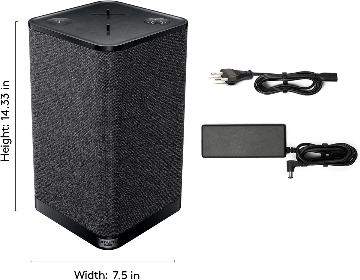 Ultimate Ears Hyperboom Portable & Home Wireless Bluetooth Speaker, Loud Speaker, Big Bass, Water resistant IPX4, 150 Ft Range – Black Black Speaker
