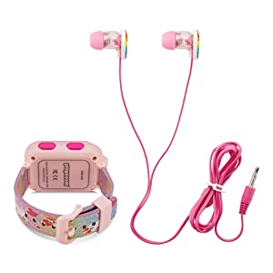 Playzoom Kids Smartwatch & Earbuds Set - Video Camera Selfies STEM Learning Educational Fun Games, MP3 Music Player Audio Books Touch Screen Sports Digital Watch Fun Gift for Kids Toddlers Boys Girls PlayZoom 2 W/Earbuds Rainbow Glitter Corgi Dog