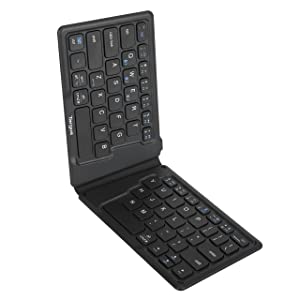 Targus Ergonomic Foldable Bluetooth Antimicrobial Keyboard, Black (AKF003US) Antimicrobial Foldable Keyboard