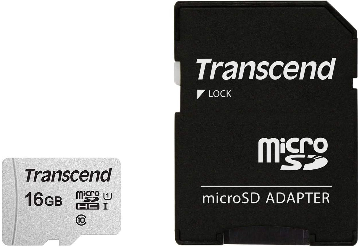 Transcend 16GB MicroSDXC/SDHC 300S Memory Card TS16GUSD300S-A