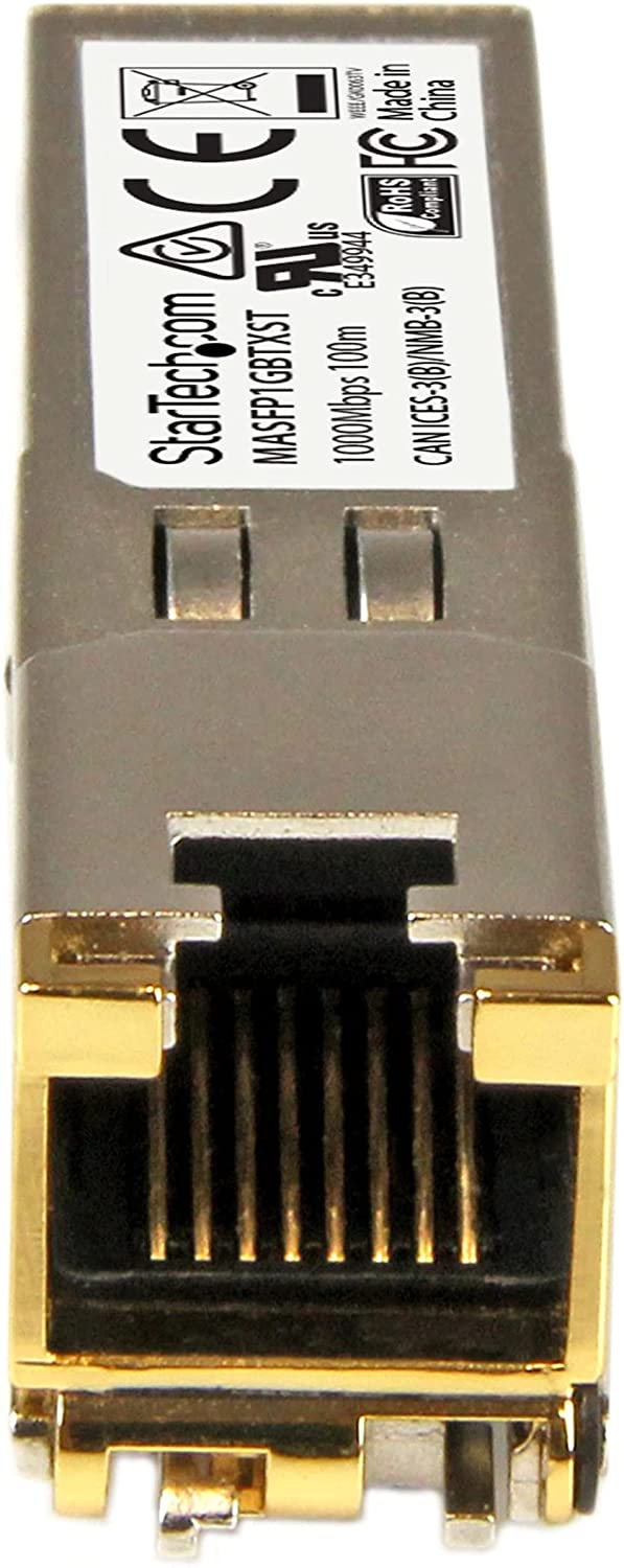 StarTech.com Cisco Meraki MA-SFP-1GB-TX Compatible SFP Module - 1000BASE-T - SFP to RJ45 Cat6/Cat5e - 10/100/1000 Mbps - RJ-45 100m - Cisco Meraki MS225, MX400, MS250 (MASFP1GBTXST)