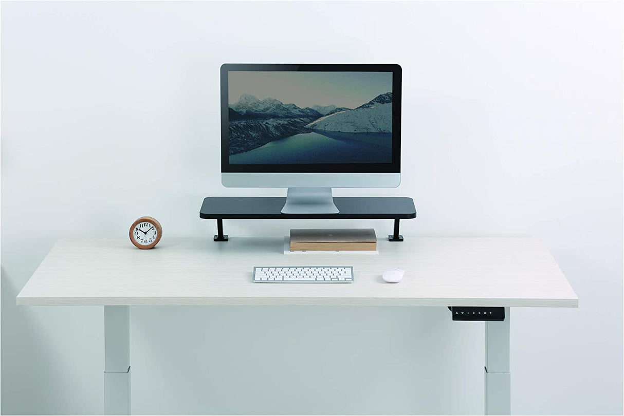 StarTech.com Monitor Riser Stand - Clamp-on Monitor Shelf for Desk - Extra Wide 25.6" (65 cm) for up to 34" Monitors - Black (MNRISERCLMP)