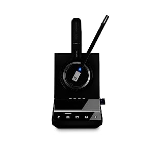 Epos Sennheiser SDW 5036 (507020) - Single-Sided (Monaural) Wireless Dect Headset for Desk Phone Softphone/PC & Mobile Phone Connection Dual Microphone Ultra Noise Cancelling, Black