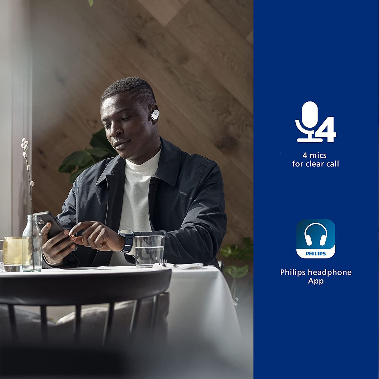 Philips Fidelio T1 True Wireless Headphones with Active Noise Canceling Pro+, Audiophile Quality, White White Fidelio | ANC PRO+