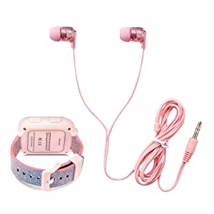 Playzoom Kids Smartwatch & Earbuds Set - Video Camera Selfies STEM Learning Educational Fun Games, MP3 Music Player Audio Books Touch Screen Sports Digital Watch Fun Gift for Kids Toddlers Boys Girls PlayZoom 2 W/Earbuds Pink/Blue Gradient Glitter