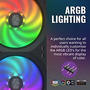 Coolermaster Cooler Master MasterFan SF240R ARGB Integrated Fan, ARGB Customizable Lighting, Cable Management, 240mm PWM Control for PC Case, Liquid and Air Cooler (MFX-B2D2-18NPA-R1) SF240R ARGB 240mm Integrated