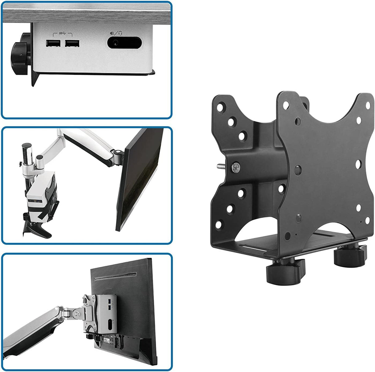 StarTech.com Thin Client Mount - Mini PC VESA Mount - Adjustable .7 to 2.8" - Under Desk Computer Mount - Mac Mini Monitor Mount (ACCSMNT)