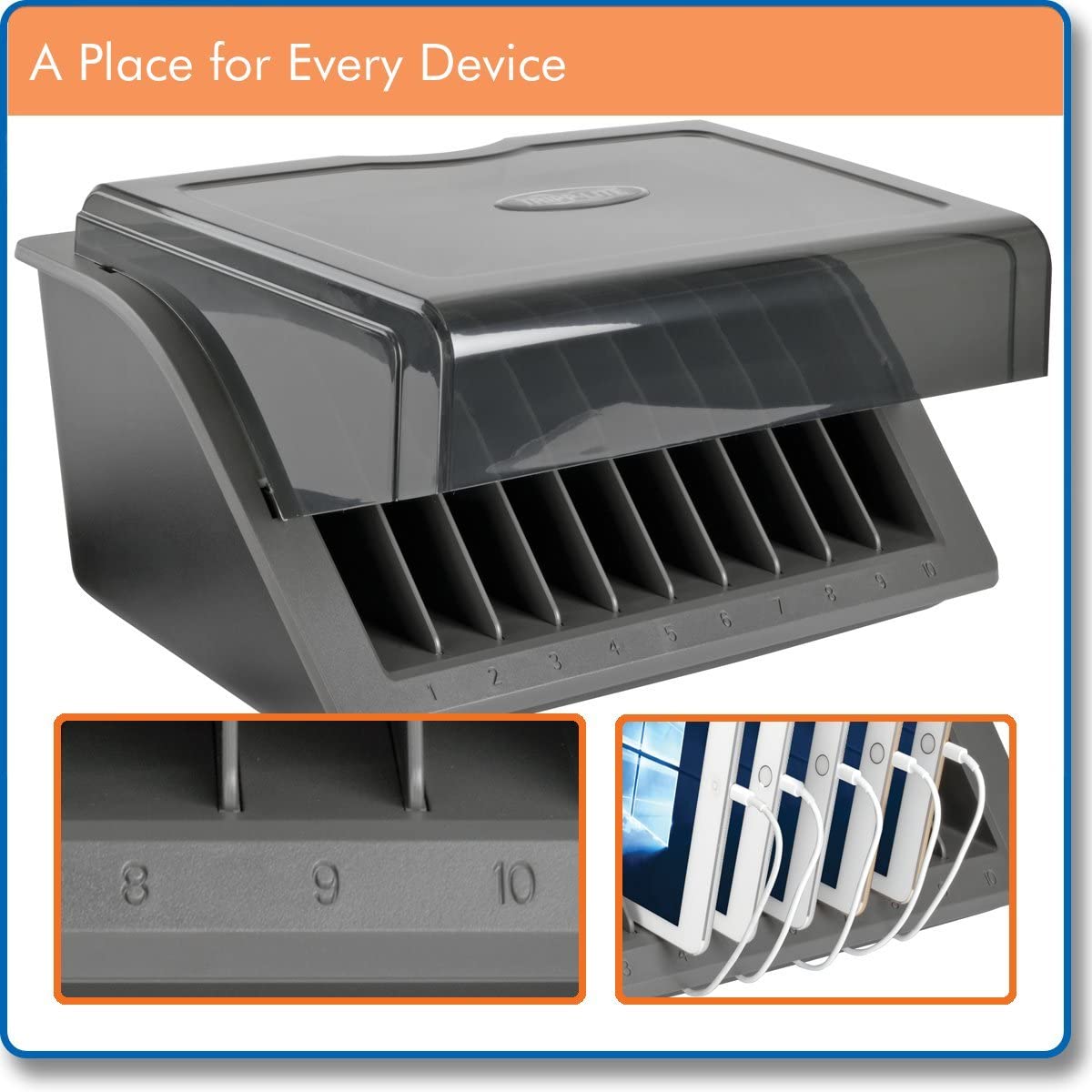 Tripp Lite (CSD1006AC) 10-Device Desktop AC Charging Station with Surge Protector for Tablets, Laptops and E-Readers Desktop 10 (AC)