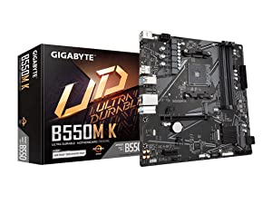 GIGABYTE B550M K (AM4/ AMD/ B550/ Micro-ATX/Dual M.2/ SATA 6Gb/s/USB 3.2 Gen 1/ Realtek GbE LAN/PCIe 4.0/ Motherboard) B550 B550M K Bundle