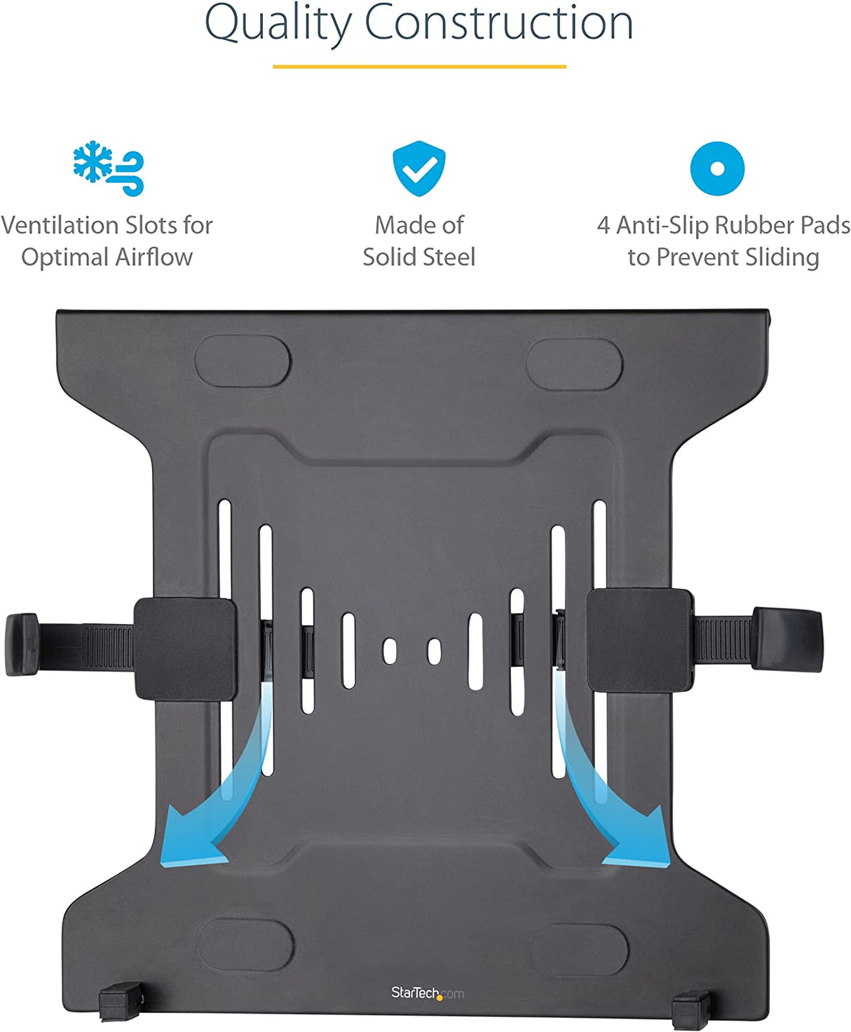 StarTech.com Laptop Arm Mounting Tray, 2" x 16.5" x 11", Black