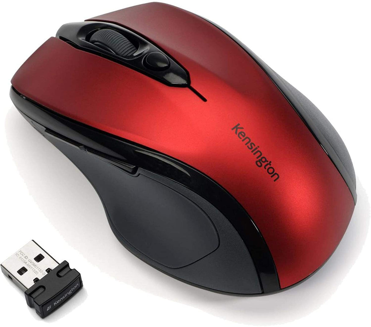 Kensington Pro Fit Mid-Size Wireless Mouse, Ruby Red (K72422AM), 1.4" x 2.6" x 4"