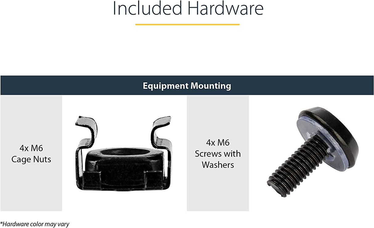 StarTech.com 1U Fixed Server Rack Mount Shelf - 10in Deep Steel Universal Cantilever Tray For 19" AV/ Network Equipment Rack - Heavy Duty Steel - Weight Capacity 44lbs/20kg, Black (CABSHELF1U10) 10" Depth 1U Rack Shelf