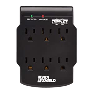 Tripp Lite 6 Outlet Surge Protector Power Strip, Direct Plug In, Black, Lifetime Limited Warranty & $10,000 INSURANCE (SK6-0B) 6 Outlet (Black) Power Strip